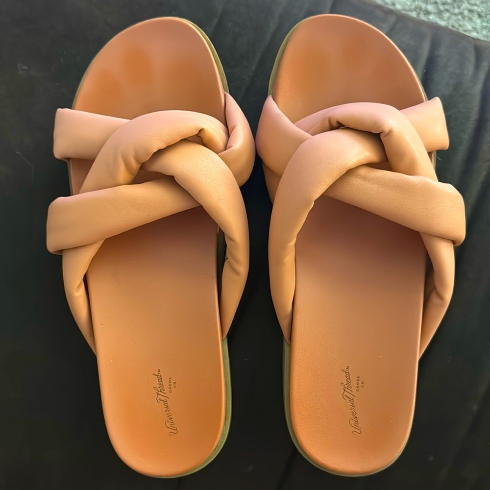 Universal Thread Puffy Strap Sandals - Peach/Pink Color - size 10